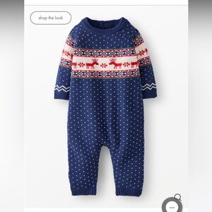 Hanna Andersson Baby Holiday Sweater Romper